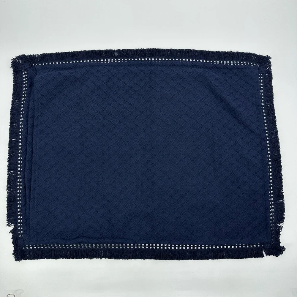 Lamont Home Woven Jacquard Collection Cotton Blend Blue Standard Sham Set of 2